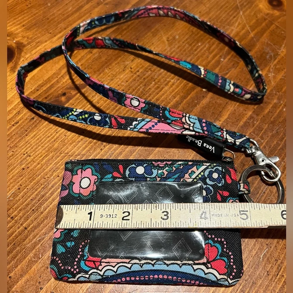 Vera Bradley Haymarket Paisley Zip ID Case & Matching Lanyard Set Colorful
